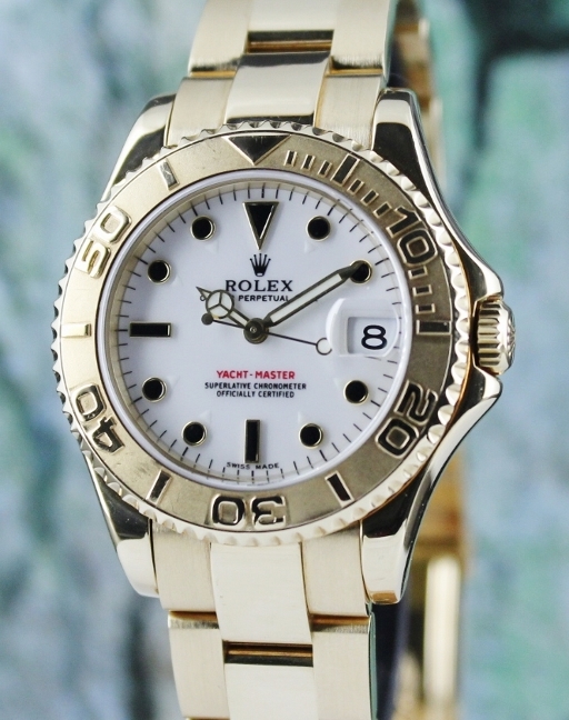 (image for) ROLEX MID SIZE 18K YELLOW GOLD OYSTER PERPETUAL YACHT-MASTER / 168628 / CERT